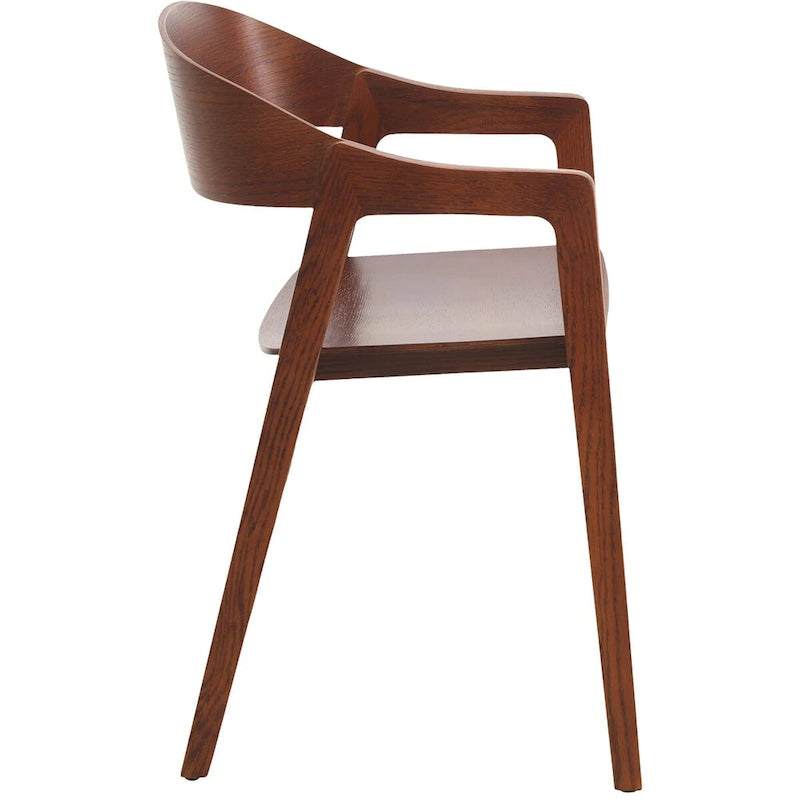 Modern Accent Dining Chairs with Arms in Oak Wood for Dining Room, Living Room and Kitchen