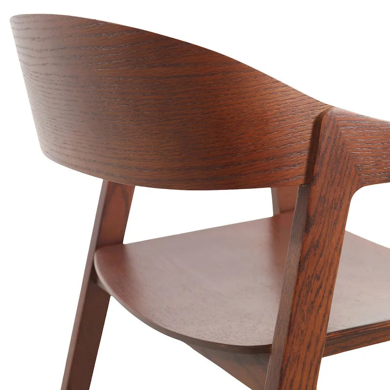 Modern Accent Dining Chairs with Arms in Oak Wood for Dining Room, Living Room and Kitchen