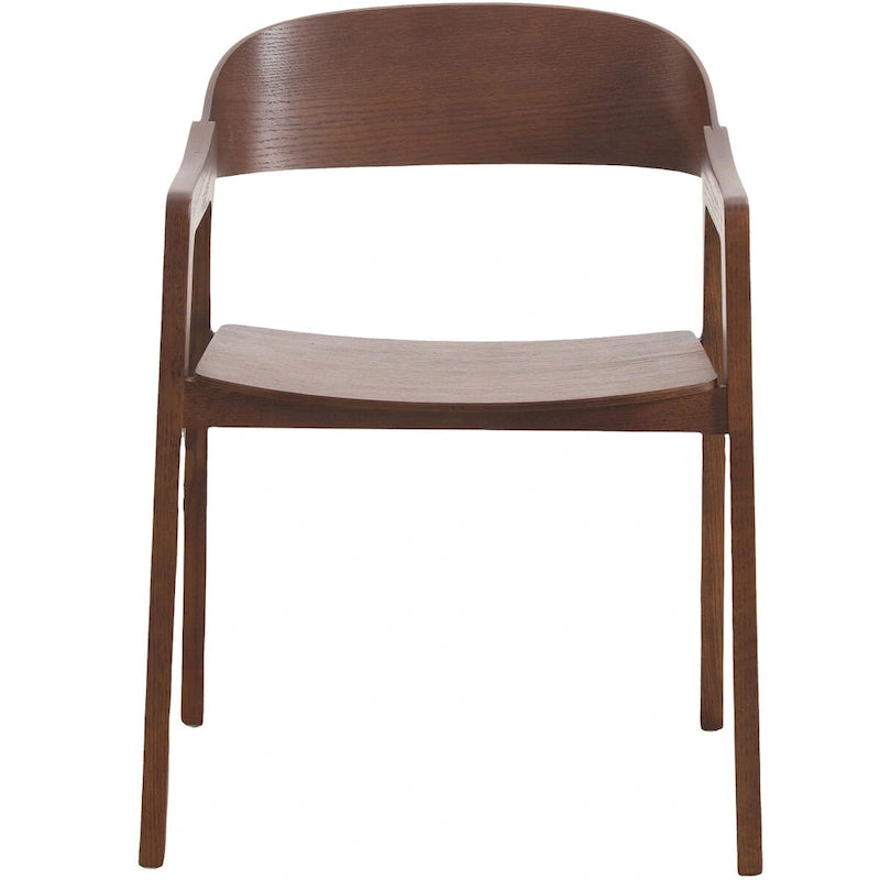 Modern Accent Dining Chairs with Arms in Oak Wood for Dining Room, Living Room and Kitchen
