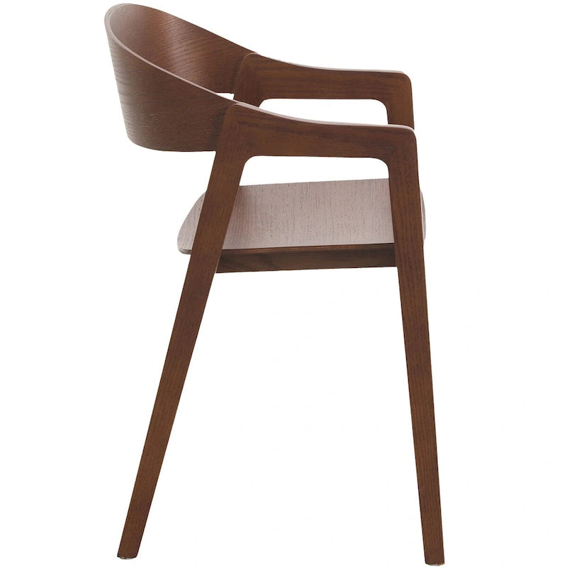 Modern Accent Dining Chairs with Arms in Oak Wood for Dining Room, Living Room and Kitchen